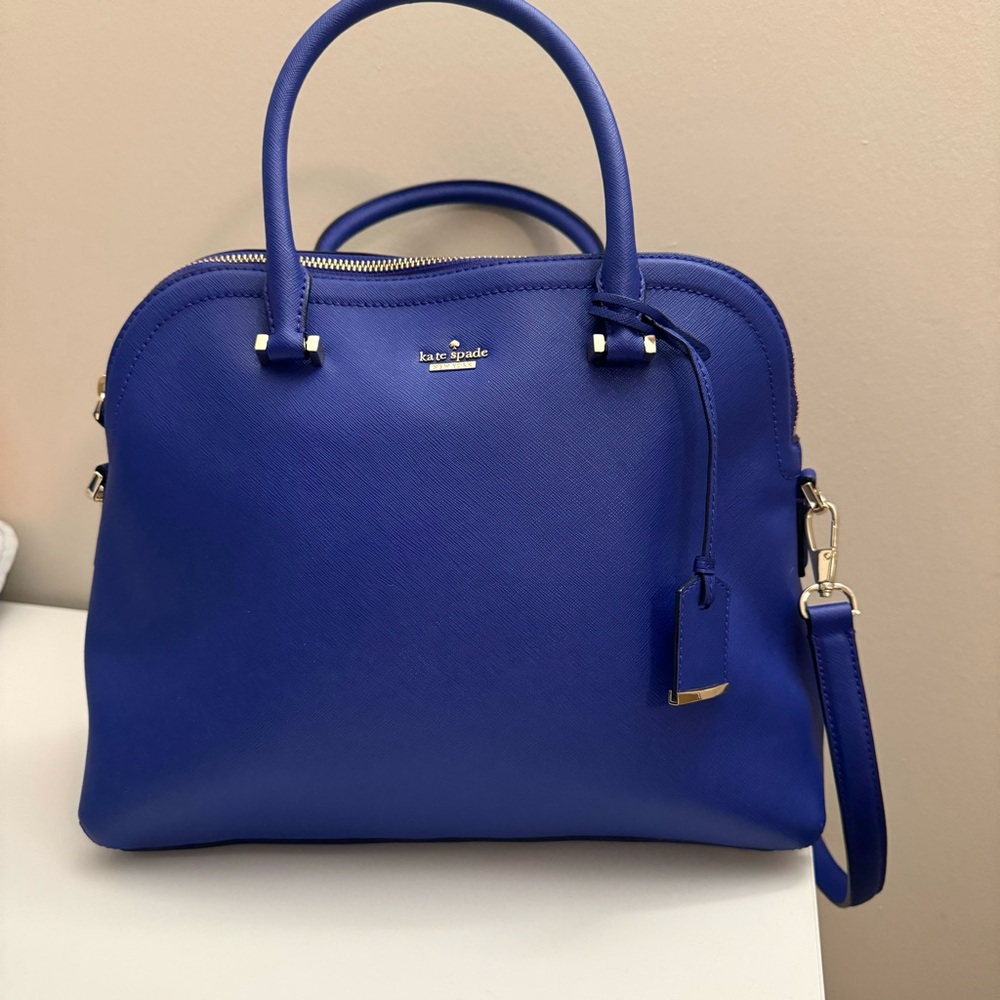 Kate spade royal blue large satchel purse NWOT stunning!
